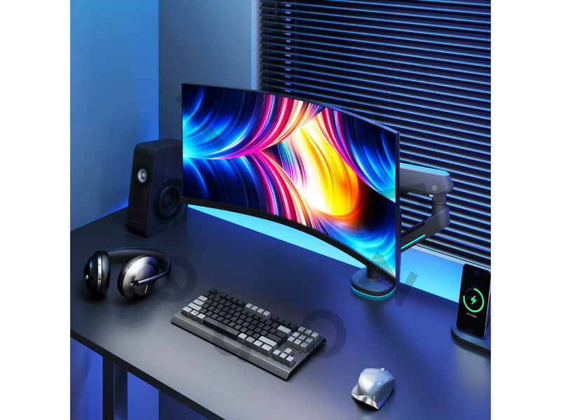 Alterzone Arm RGB Gaming-Monitorarm, Raum Grau