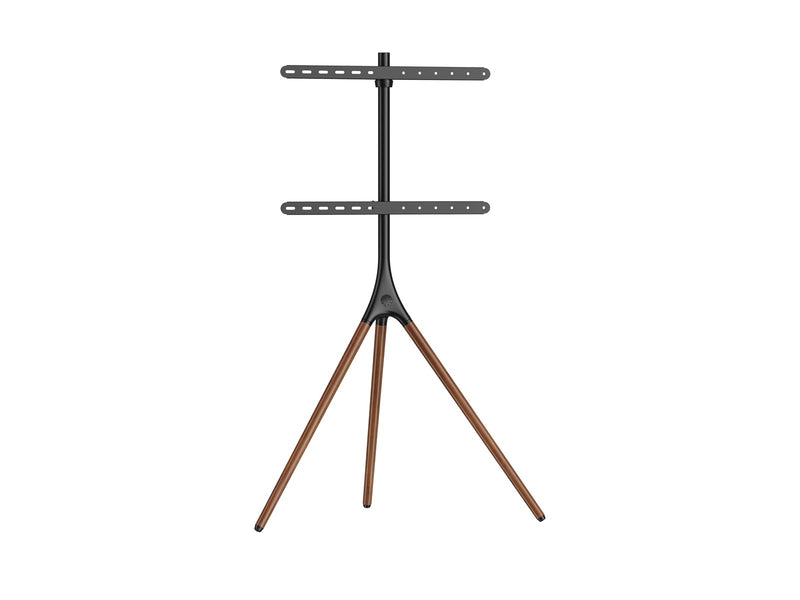 Alterzone Trio TV floor stand 45"-65" TVs black & walnut - Max 32 kg - recommended for