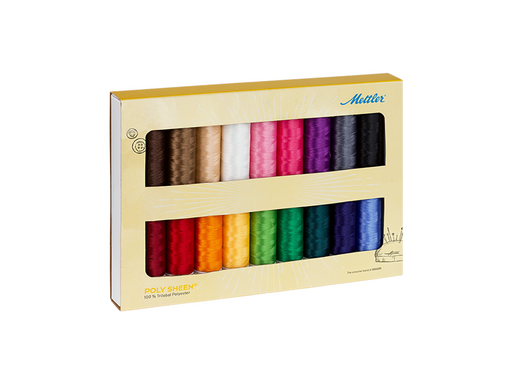 Amann/Mettler Embroidery thread set in basic colors of 18 rl.