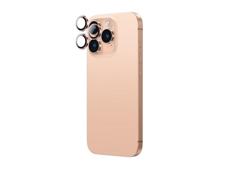 AmazingThing AR Aluminum 3 Lens Glass with Camera Lens Frame for iPhone 16 Pro / 16 Pro Max - Rose Gold
