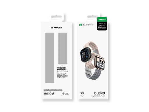 AmazingThing Blend Band 2-Pack for Apple Watch 45/46/49mm - Rose Gray/Pink