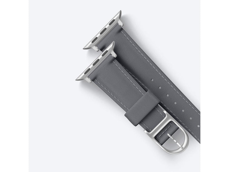 AmazingThing Class Band Leather Strap for Apple Watch 45 / 46 / 49 mm - Gray