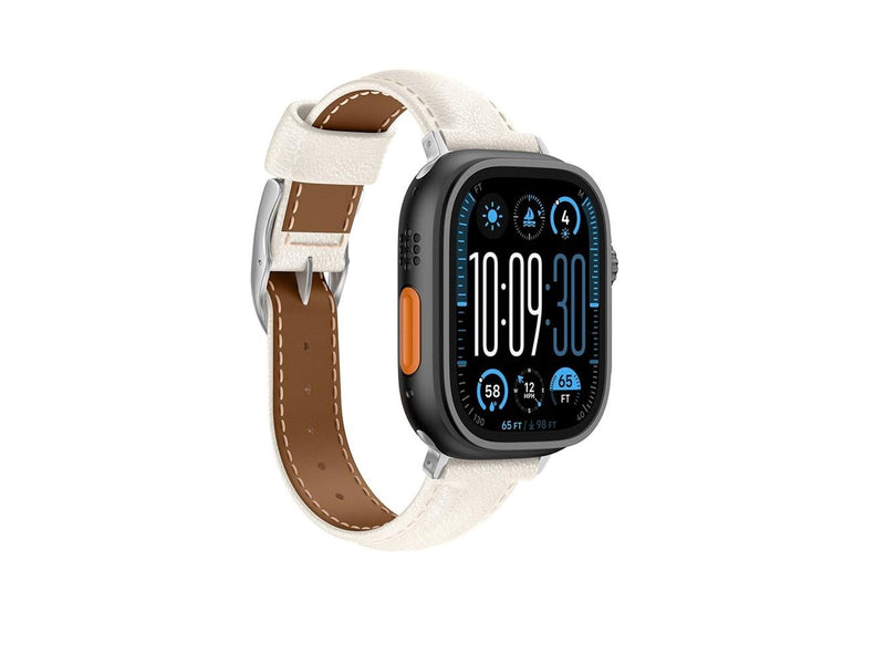 AmazingThing Class Band Leather Strap for Apple Watch 45 / 46 / 49 mm - Light Beige