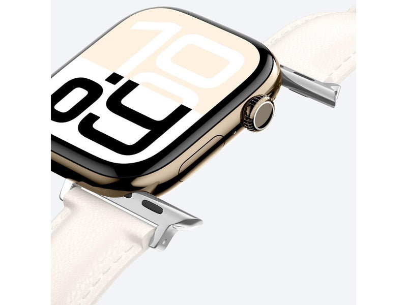 AmazingThing Class Band Leather Strap for Apple Watch 45 / 46 / 49 mm - Light Beige