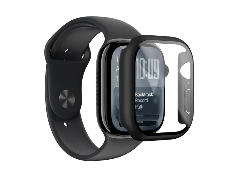 AmazingThing Radix Glass Screen Protector with Case for Apple Watch Series 11 46mm - Black