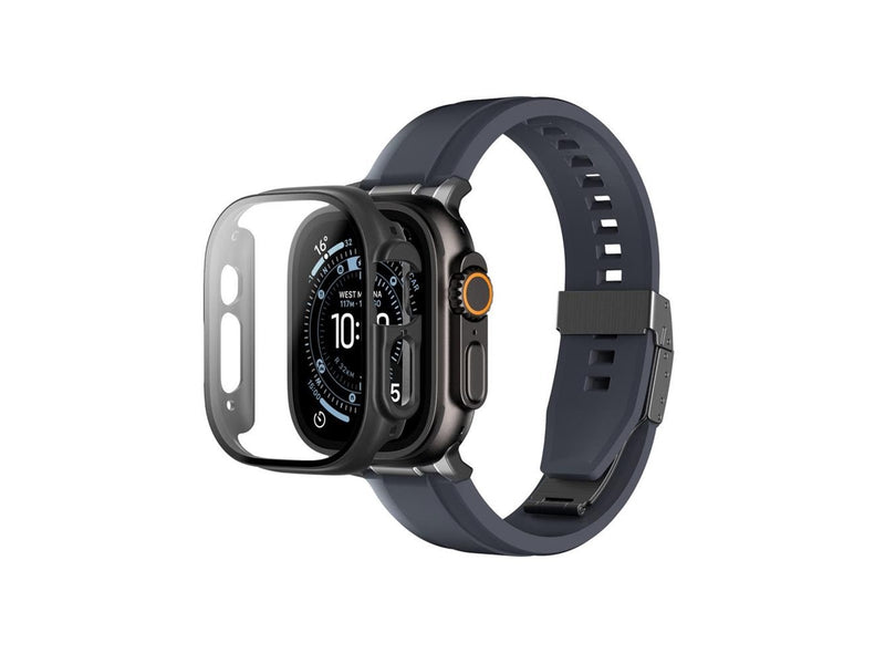 AmazingThing Radix Glass Screen Protector with Case for Apple Watch UItra 3 49mm - Black