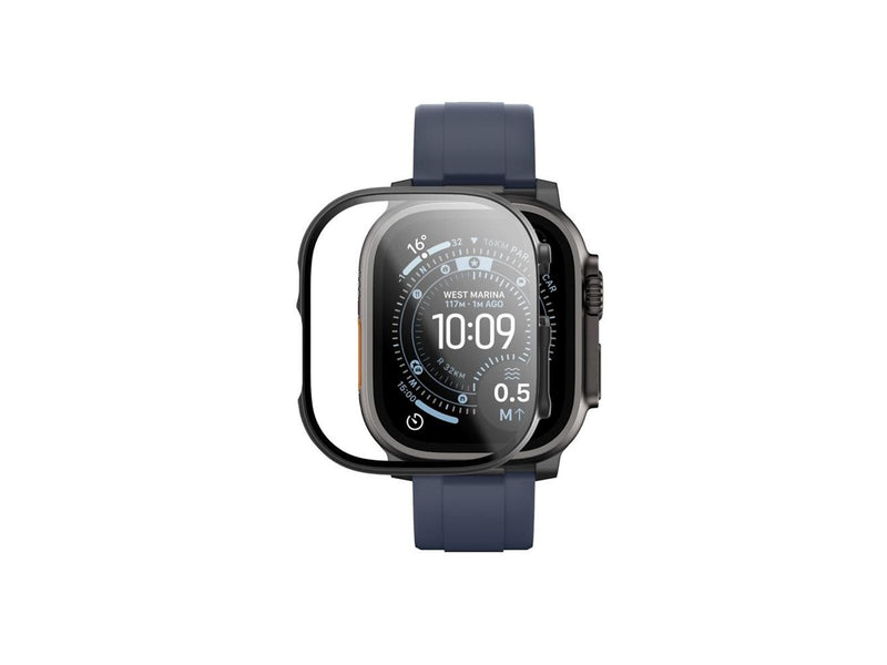 AmazingThing Radix Glass Screen Protector with Case for Apple Watch UItra 3 49mm - Black