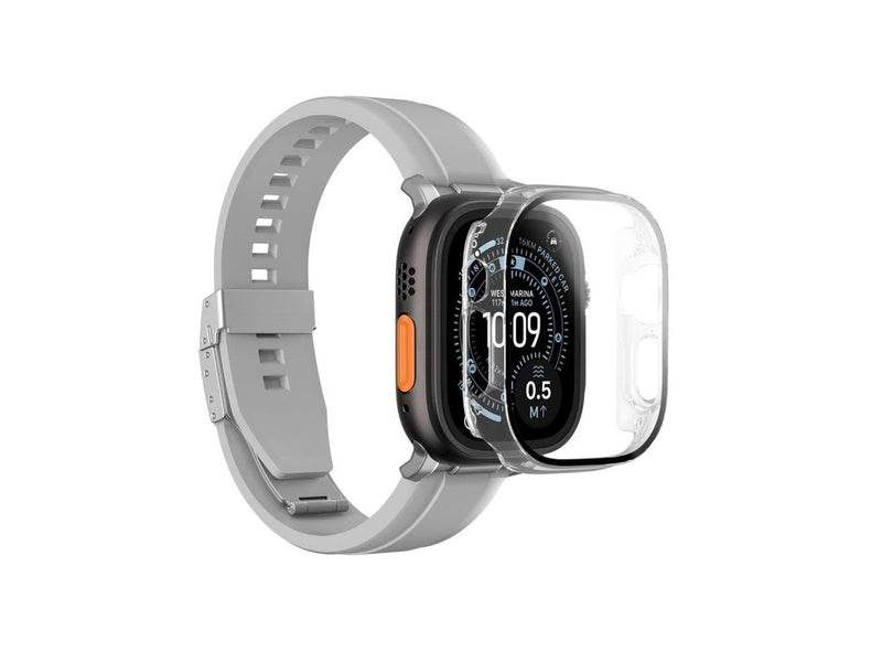 AmazingThing Radix Glass Screen Protector with Case for Apple Watch UItra 3 49mm - Clear
