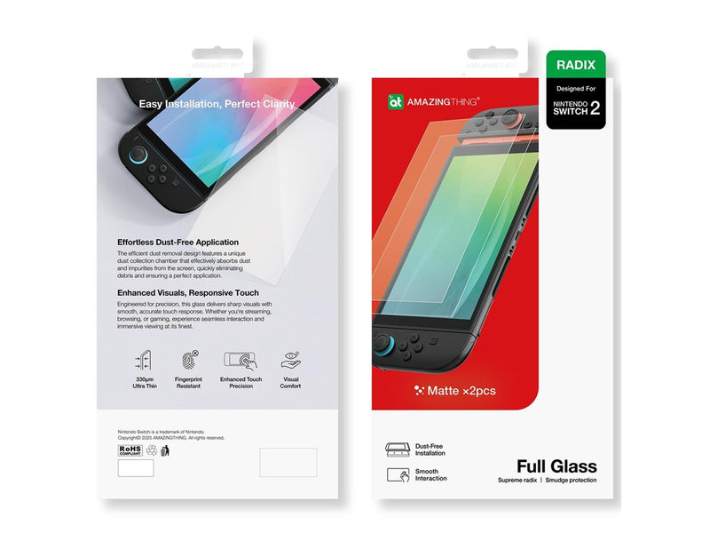 AmazingThing Radix Matte Glass for Nintendo Switch 2 (2 pcs.) - Miscellaneous Zubehör für Spielkonsole - Nintendo Switch 2
