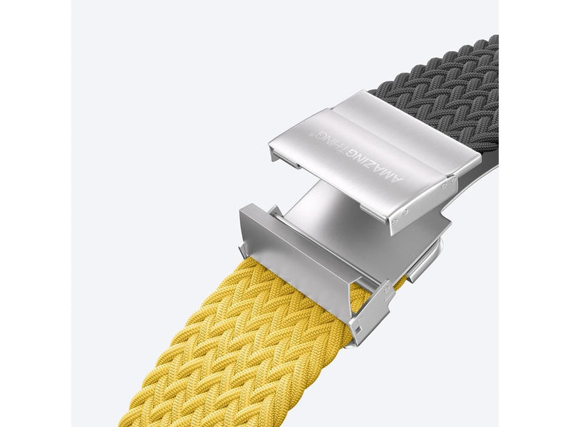 AmazingThing Set of 2  Blend Band for Apple Watch 45/46/49mm - Yellow-Black/Black