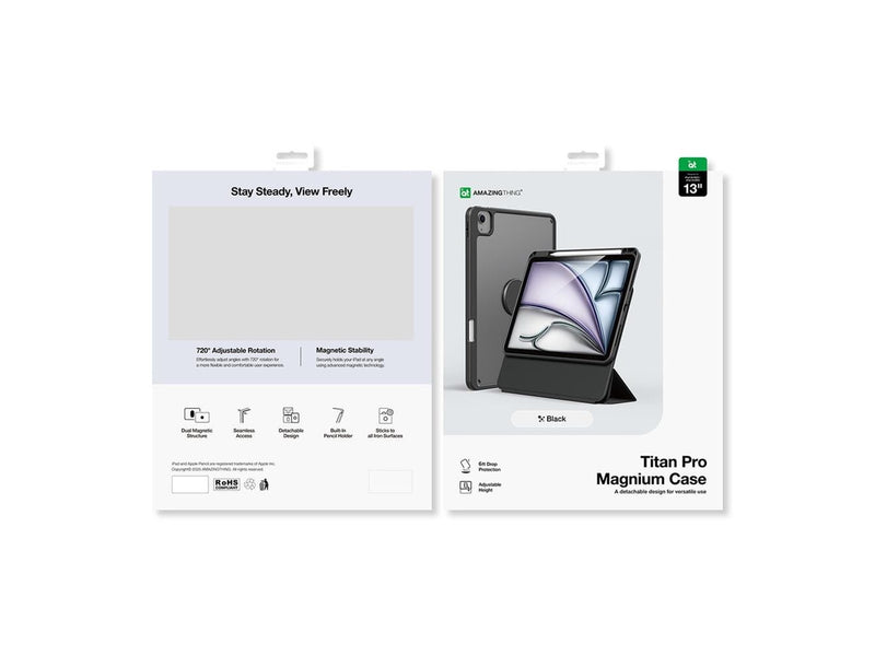 AmazingThing Titan Pro Mag Case for iPad Air 13" M2/M3/M4 (2024/2025/2026) - black