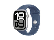 Apple Watch Series 10 GPS + Cellular 46mm - Silver Aluminium Case with Denim Sport Band - M/L