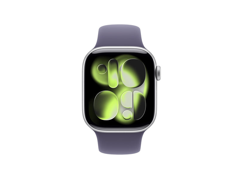 Apple Watch Series 11 GPS 42mm Silver Aluminium Case with Purple Fog Sport Band - S/M