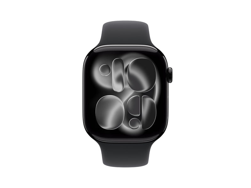 Apple Watch Series 11 GPS 46mm Jet Black Aluminium Case with Black Sport Band - M/L