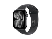 Apple Watch Series 11 GPS + Cellular 46mm Jet Black Aluminium Case with Black Sport Band - S/M