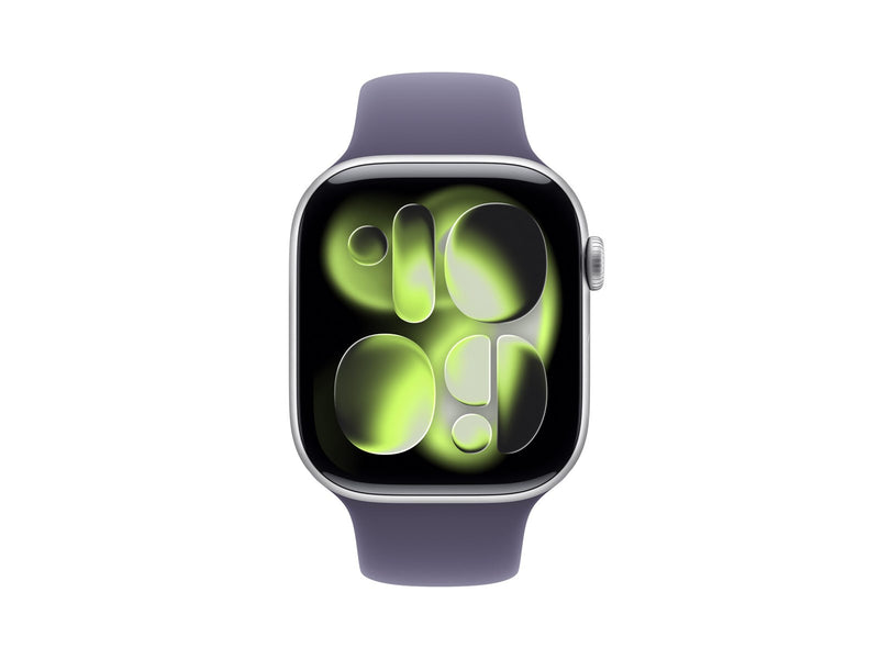 Apple Watch Series 11 GPS + Cellular 46mm Silver Aluminium Case with Purple Fog Sport Band - M/L