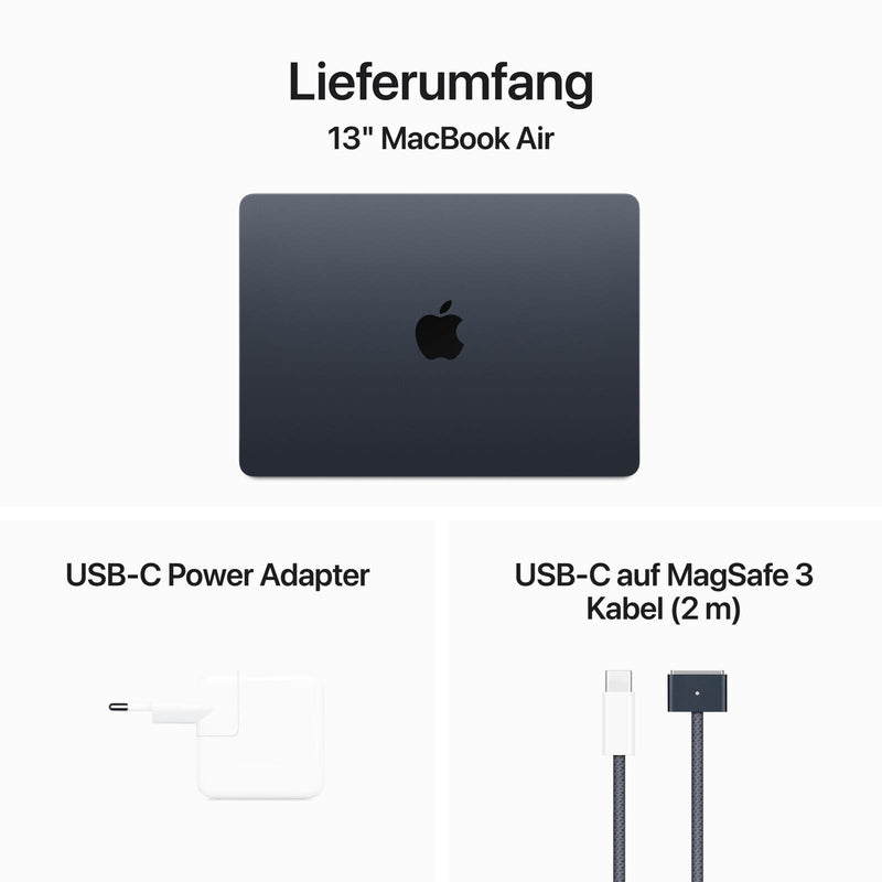 Apple Macbook Air 34,46cm (13,6') mitternacht + Apple AirPods Pro 2. Generation MagSafe Ladecase