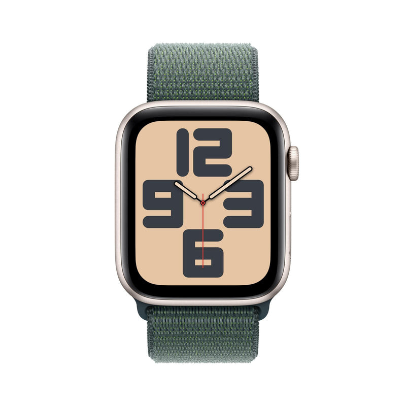 Apple Watch SE (GPS) 44mm Aluminiumgehäuse polarstern, Sport Loop Armband seegrün
