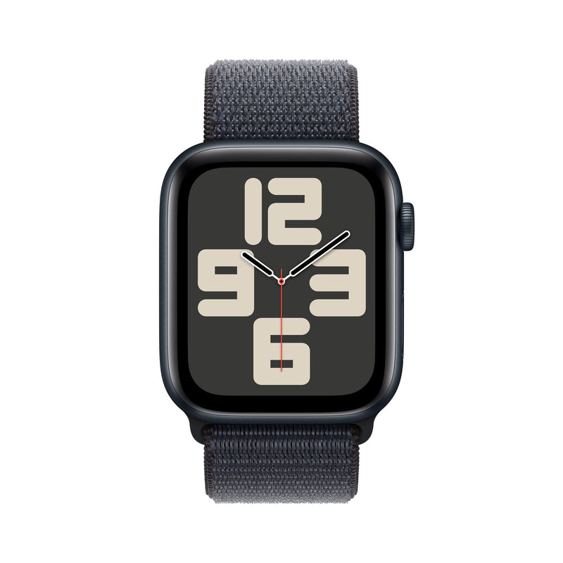 Apple Watch SE (GPS + Cellular) 44mm Aluminiumgehäuse mitternacht, Sport Loop Armband tinte