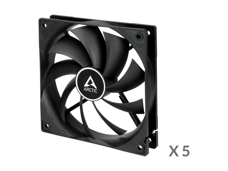 Arctic F12 - 5-pack value pack - Gehäuselüfter - 120mm - Schwarz - 22 dBA