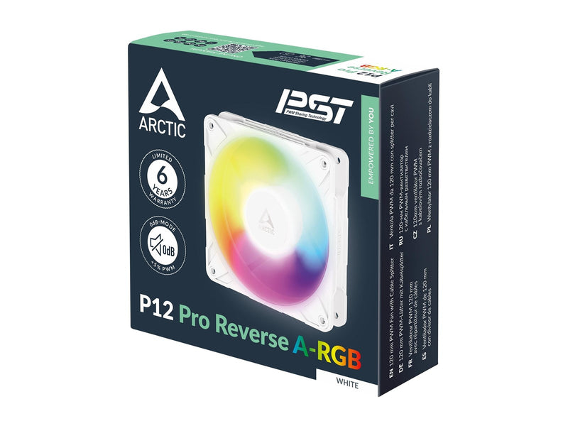 Arctic P12 Pro Reverse A-RGB (White) - Gehäuselüfter - 120mm - Weiß