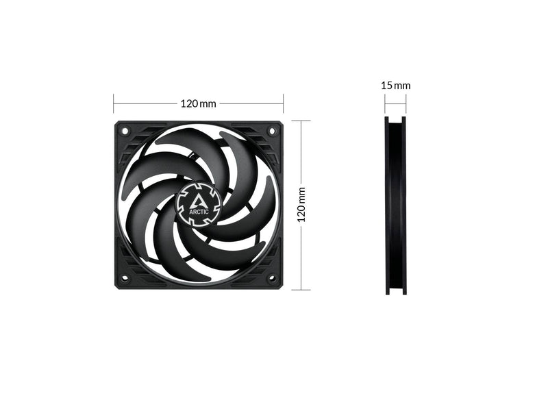 Arctic P12 Slim PWM PST - 3-pack value pack - Gehäuselüfter - 120mm - Schwarz - 23 dBA