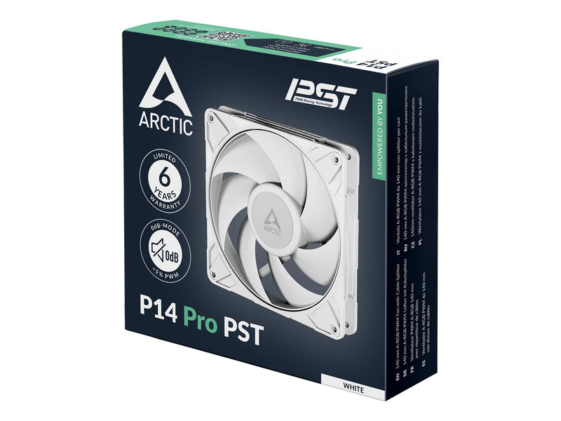 Arctic P14 Pro PST (White) - Gehäuselüfter - 140mm - Weiß mit schwarzen Flügeln