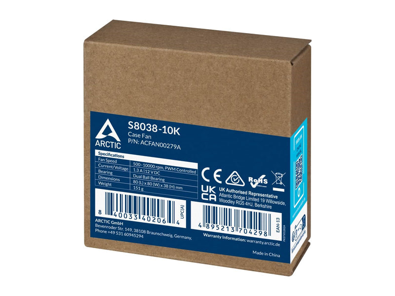 Arctic Server Fan S8038-10K - Gehäuselüfter - 80mm - Schwarz