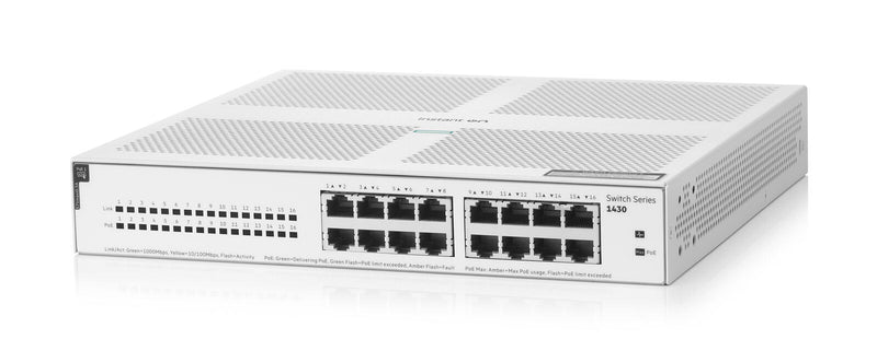 HPE Networking Instant On 1430 16G Class4 PoE 124W lüfterlos unmanaged Gigabit Switch EU (R8R48A)