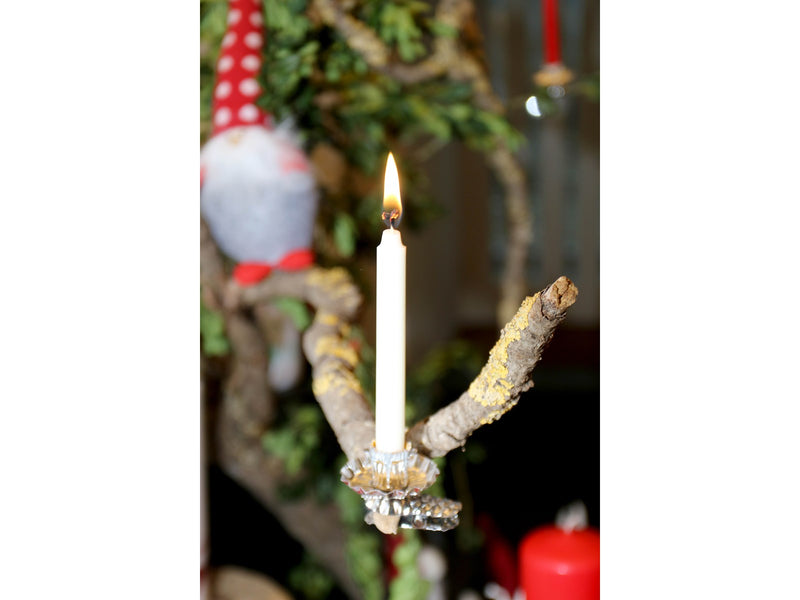 Asp-Holmblad Weihnachtsbaum Kerzen Weiß