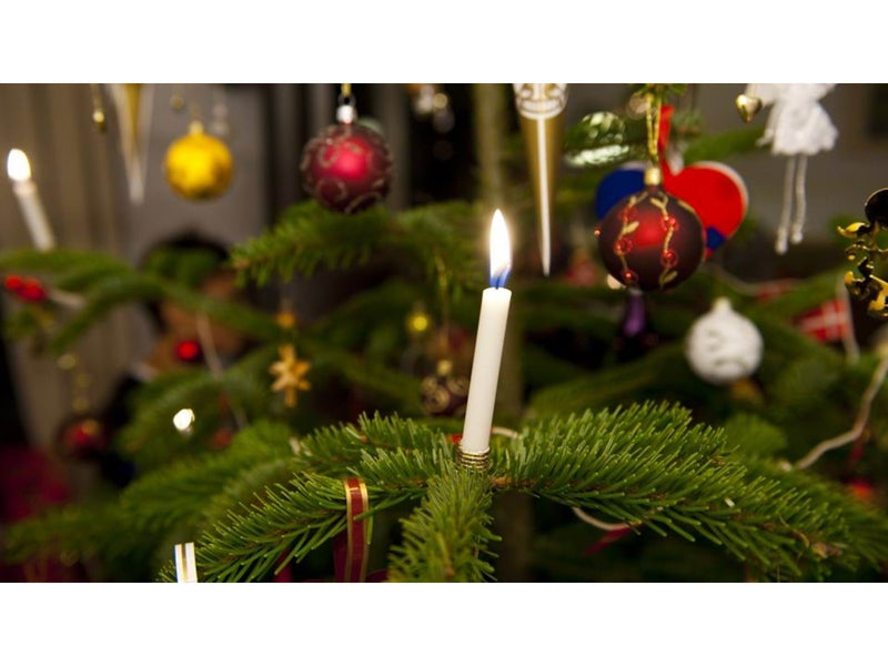 Asp-Holmblad Weihnachtsbaum Kerzen Weiß