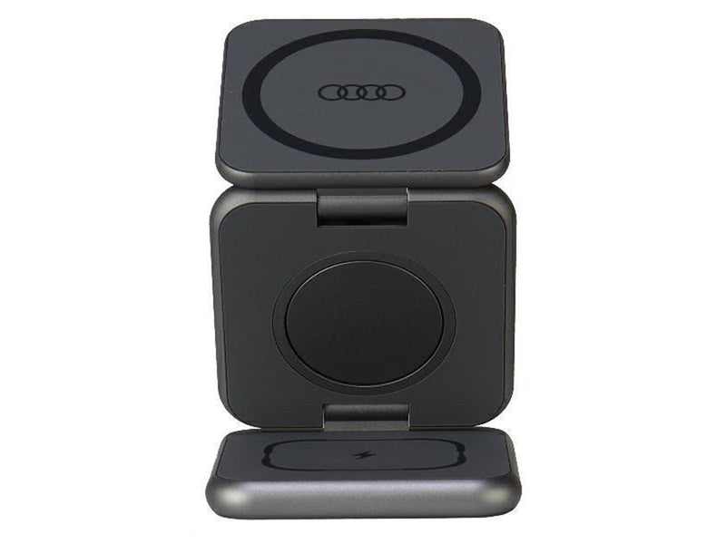 Audi Big Logo foldable inductive charger 3in1 0 - Grey