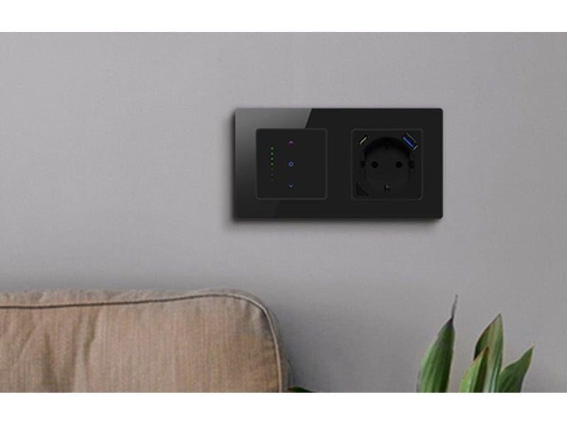 Avatto 2 Socket TS20 Light Switch Frame - Black