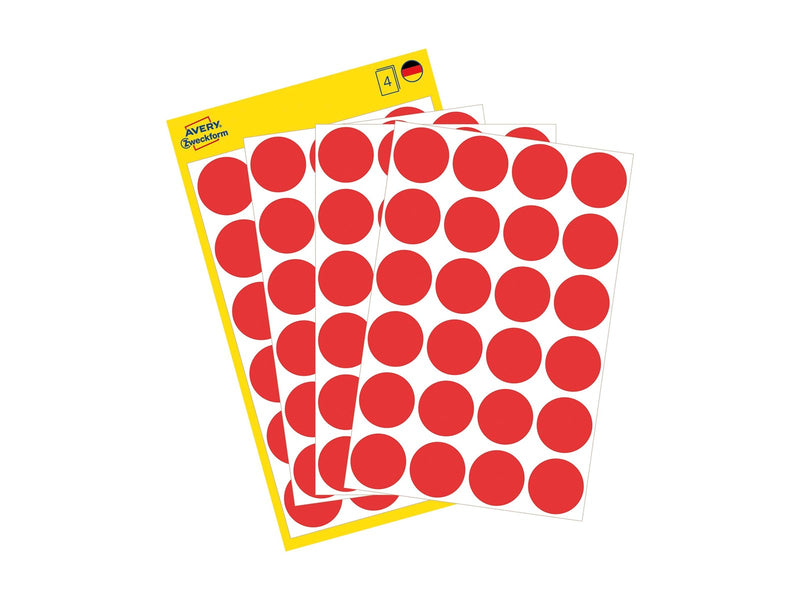 Avery Colour coding dots permanent red