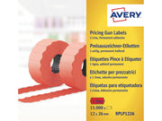 Avery Label on roll for 1 line up to 8 digits permanent red