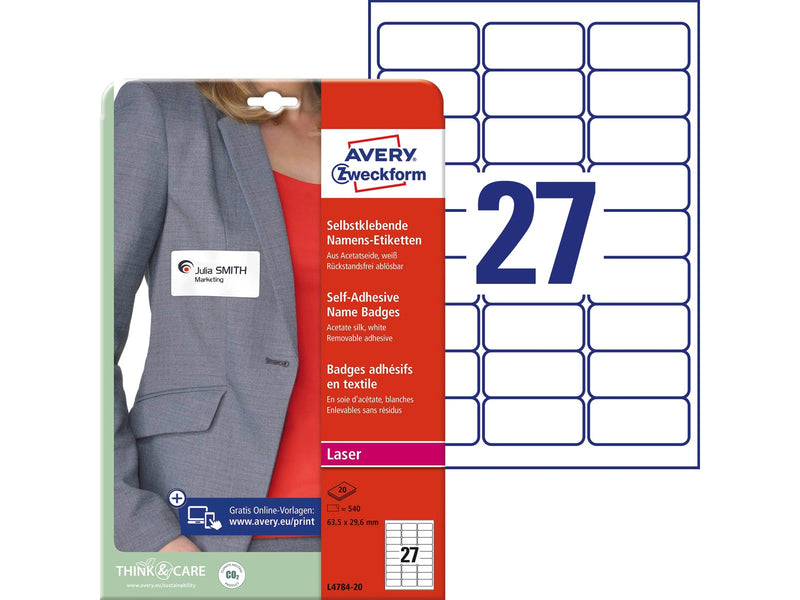 Avery Name Labels white silk