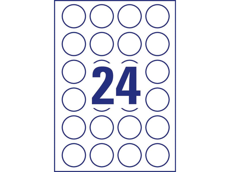 Avery Round labels white