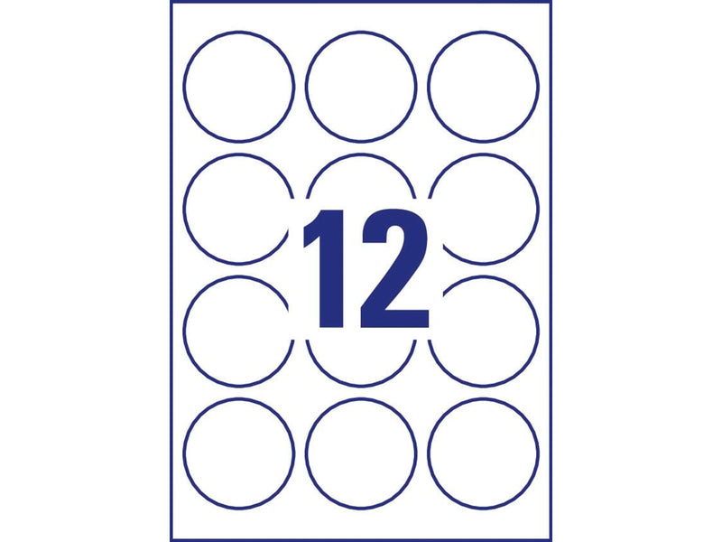 Avery Round labels white