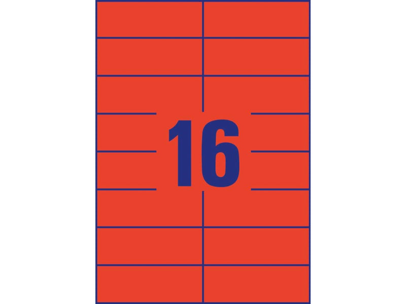 Avery Universal labels red
