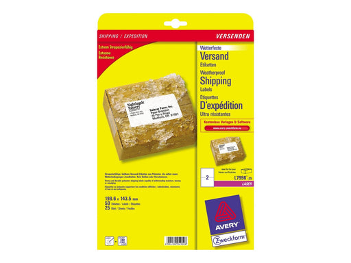 Avery Zweckform L7996 - shipping labels - 50 label(s) - 143.5 x 199.6 mm