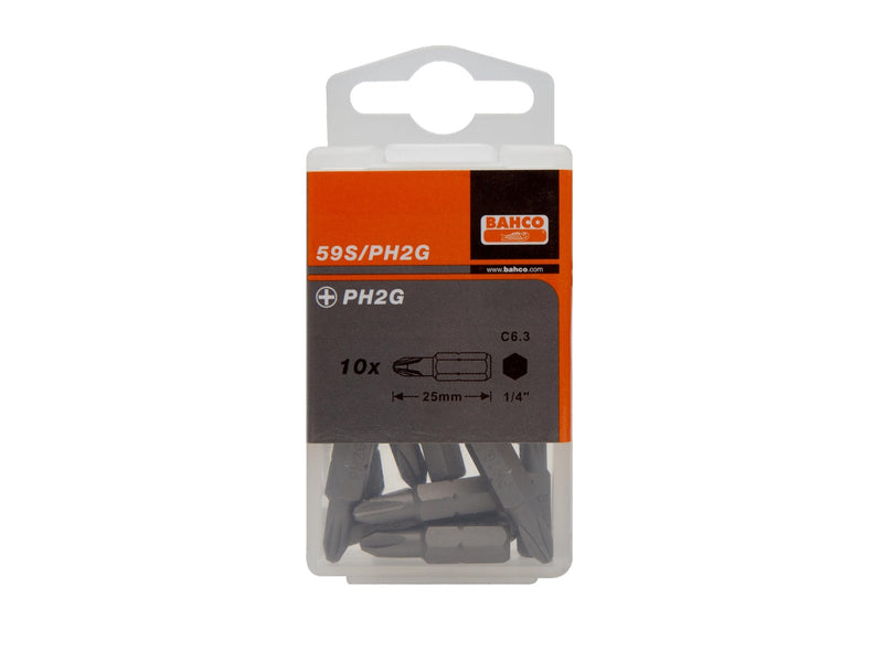 BAHCO 59S/PH2G-30P PH2G 1/4" 25mm Standard Driver Bits