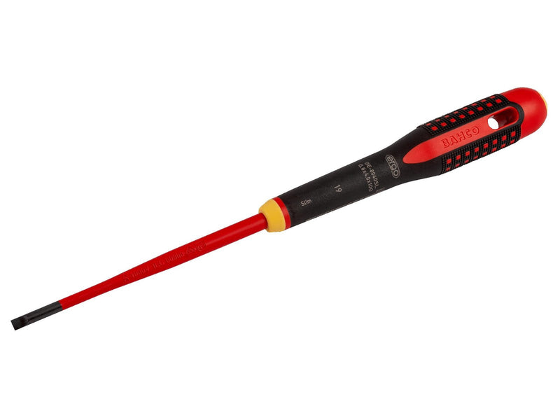BAHCO 8220sl insulated ergo slotted screwdrivers with slim blades 0.5x3.0x100