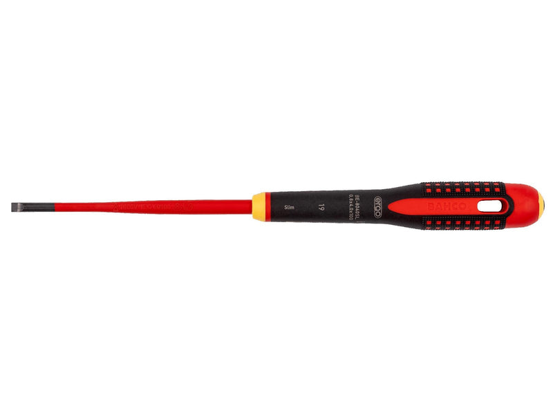 BAHCO 8255sl insulated ergo slotted screwdrivers with slim blades 1.2x6.5x150