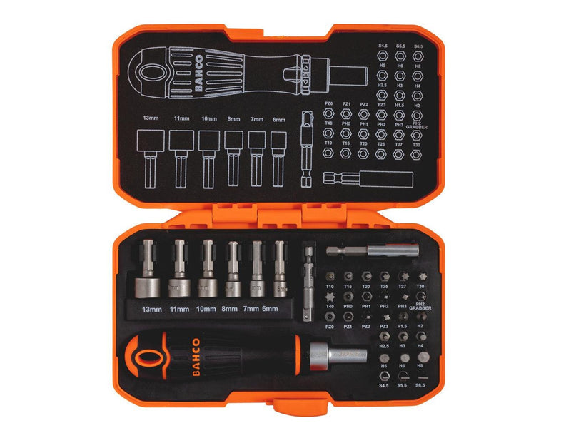 BAHCO x36 bit set with ratchet handle
