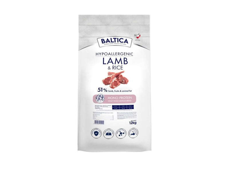 BALTICA Nutraceutic Hypoallergenic Lamb & Rice M - dry dog food - 12kg