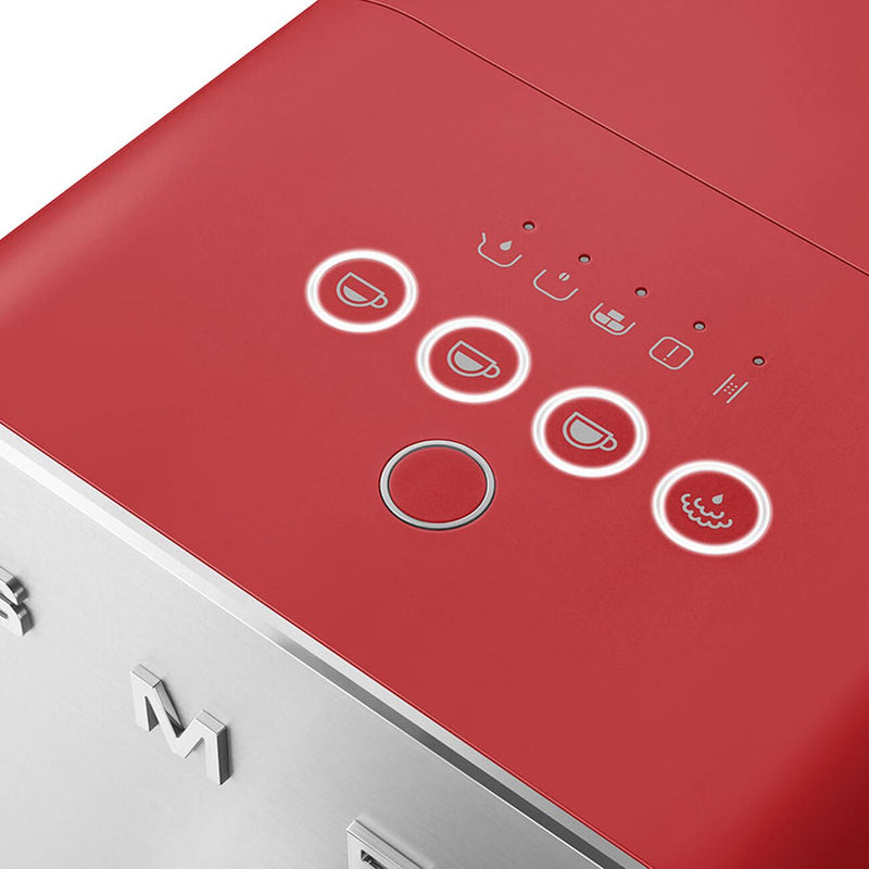 SMEG Kaffeevollautomat mit Dampffunktion 50's Style BCC02RDMEU, rot