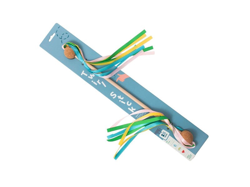 BS Toys Wooden Spinning Rod with Ribbon