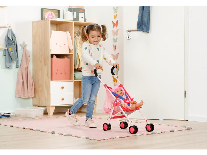 Baby Born Stroller with Bag Pink