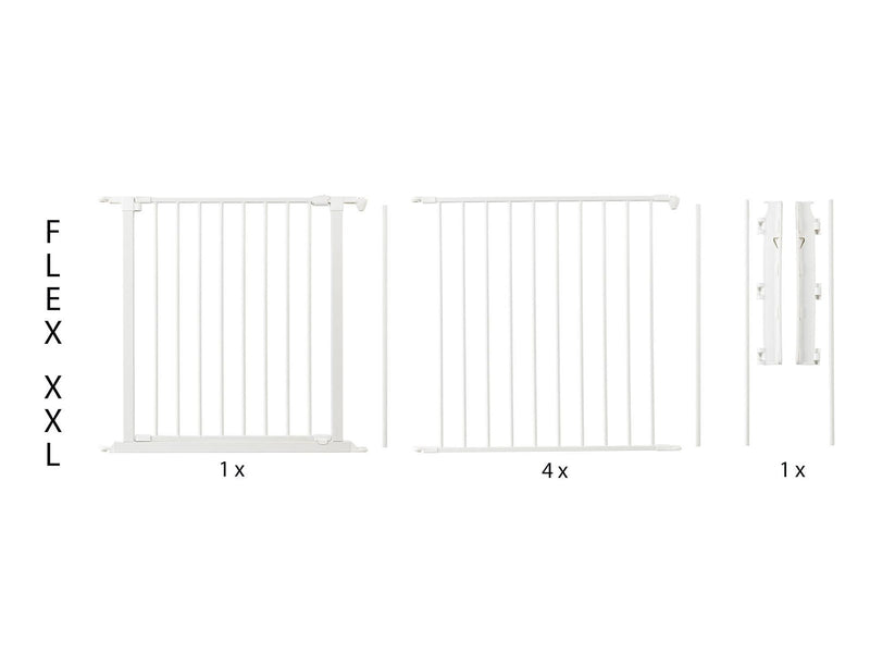 BabyDan Flex XXL sikkerhedsgitter hvid 278-350 cm