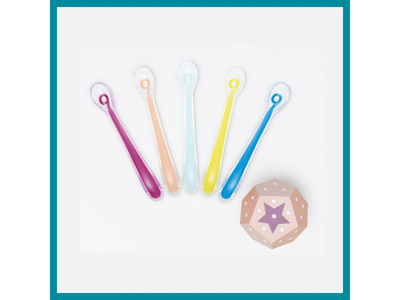 Babymoov Set of 5 silicon spoons 2nd age multicolor